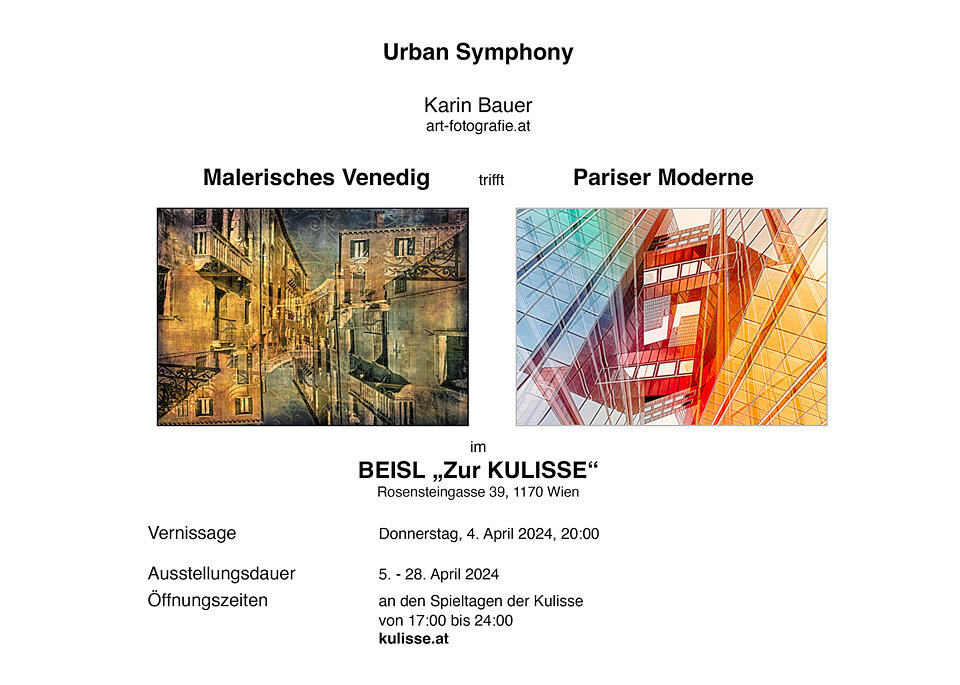 'Urban Symphony - Malerisches Venedig trifft Pariser Moderne' im Beisl zur Kulisse, Wien, 2024