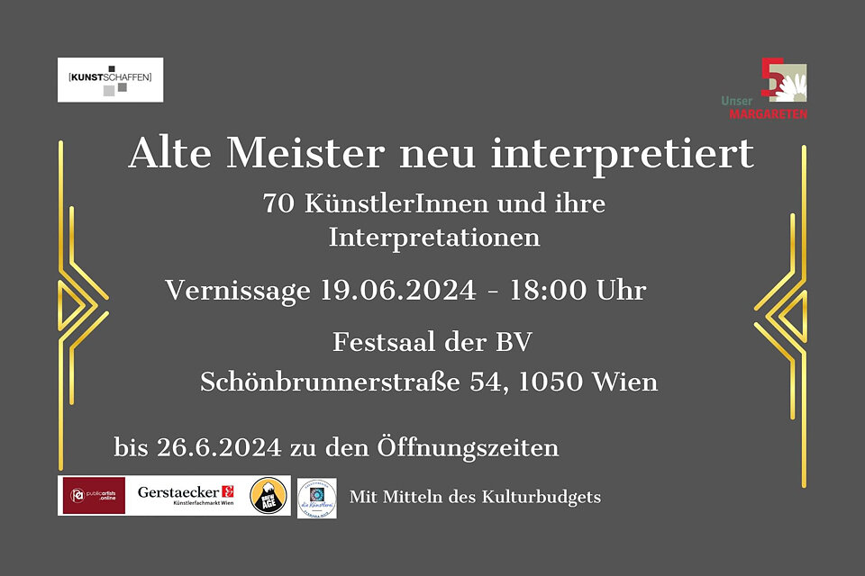 Gruppenausstellung "Alte Meister neu interpretiert", V.Kunstschaffen, Amtshaus Margareten, Wien, 2024